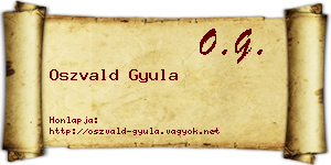 Oszvald Gyula névjegykártya